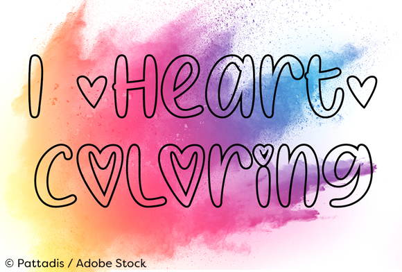 I Heart Coloring Font Poster 1
