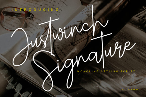 Justwinch Signature Font Poster 1