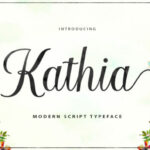 Kathia Script Font Poster 7