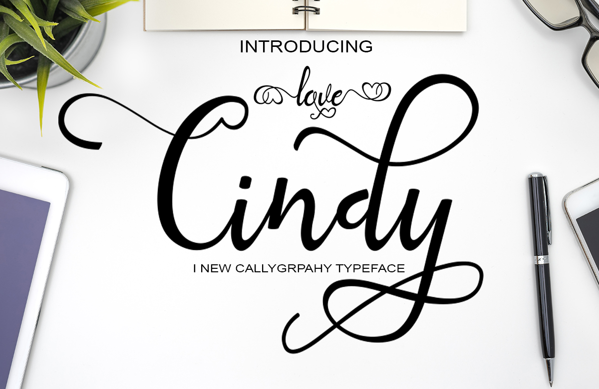 Love Cindy Script Font Poster 1