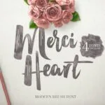 Merci Heart Font Poster 1