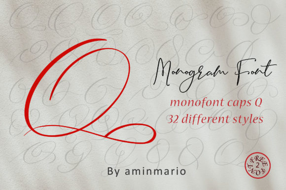 Monogram Q | Monofont Caps Q Font