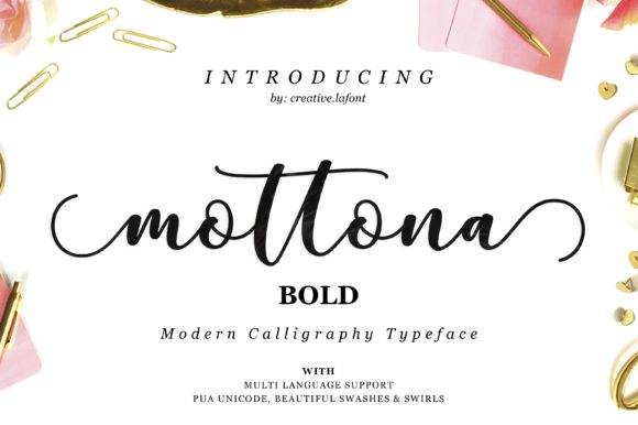 Mottona Bold Script Font Poster 1