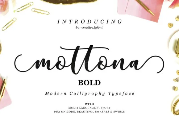 Mottona Bold Script Font Mottona Bold Script Font Poster 1