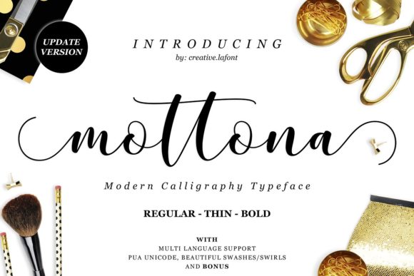 Mottona Script Family Font Poster 1