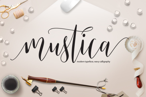 Mustica Script Font Poster 1