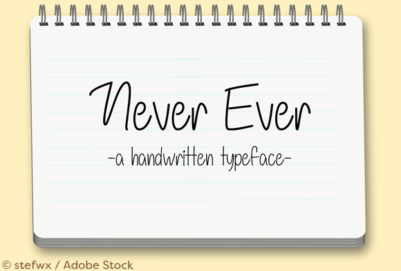 Never Ever Font Poster 1