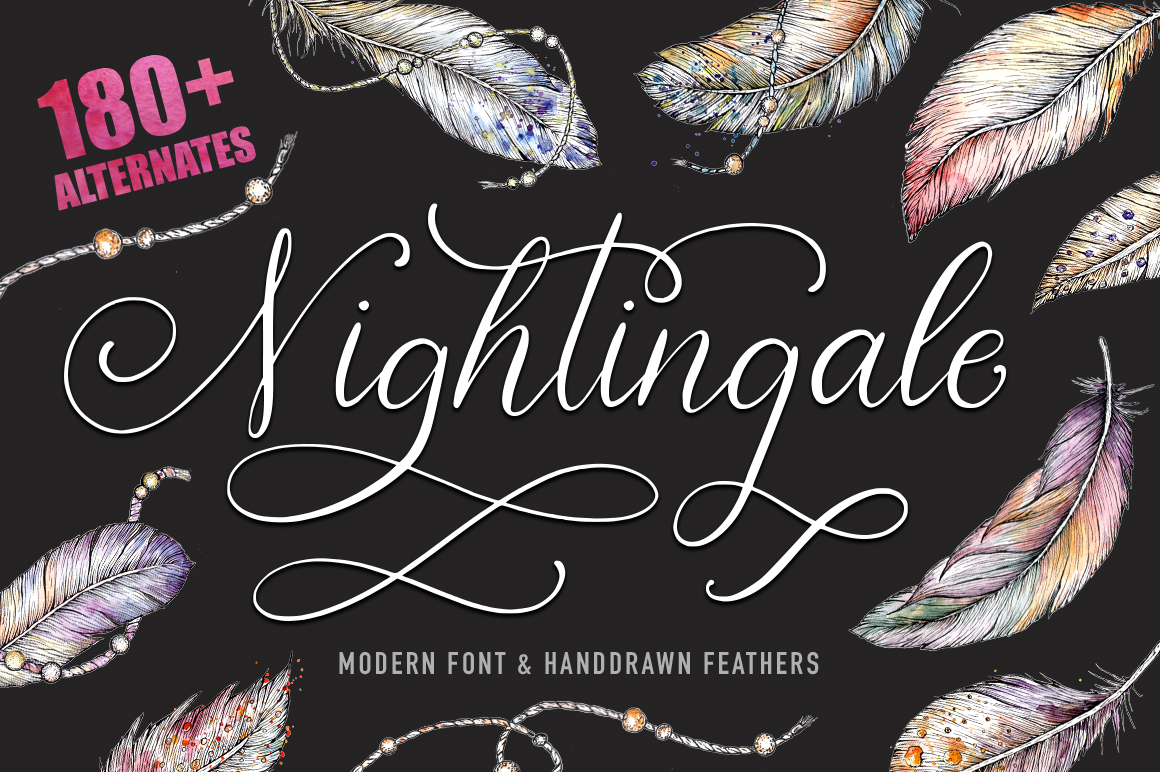 Nightingale Script Font Poster 1