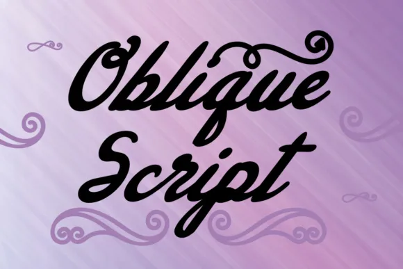 Oblique Script Font Oblique Script Font Poster 1