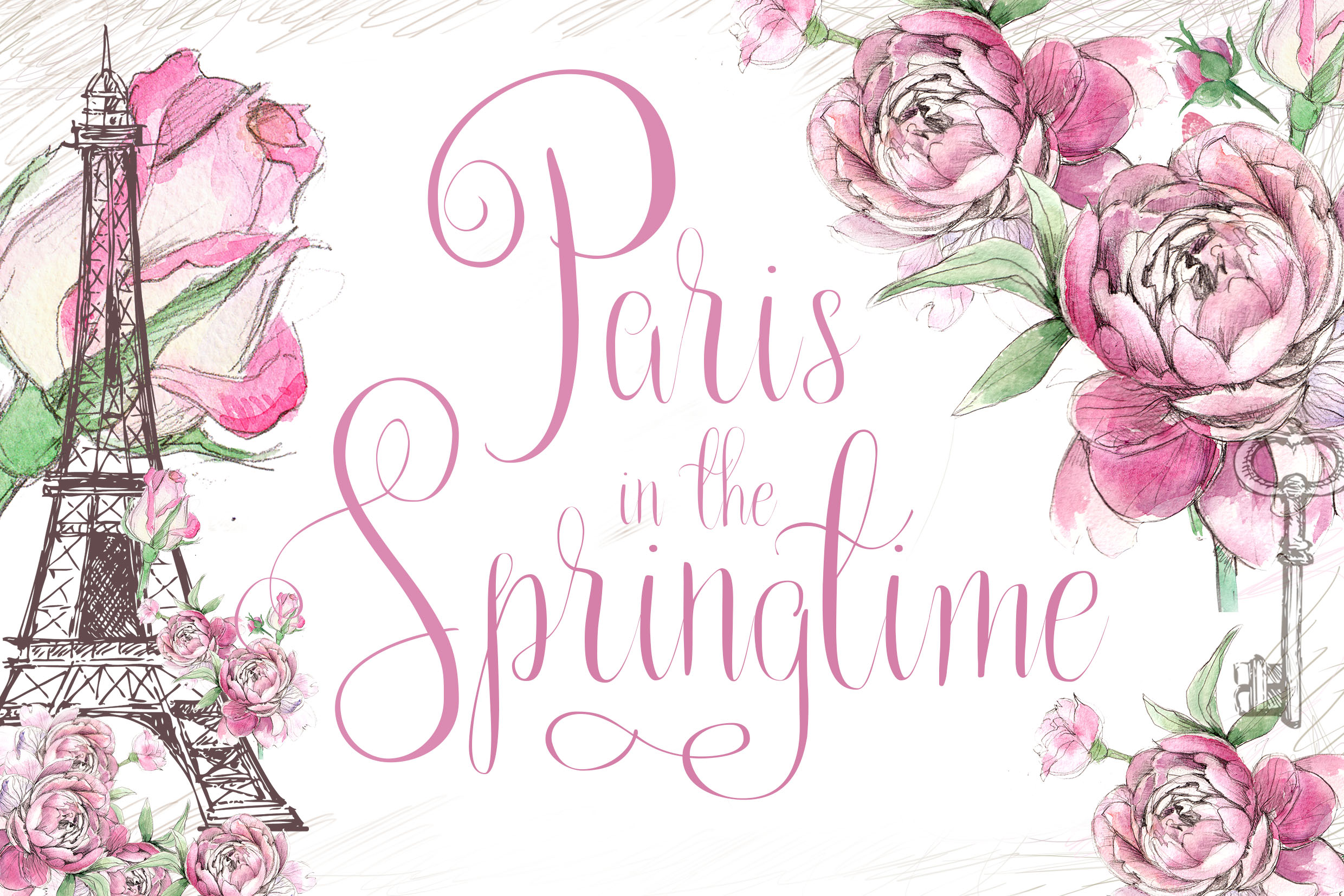 Paris in the Spring Font Poster 1