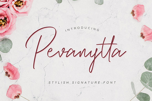 Pevanytta Script Font Poster 1