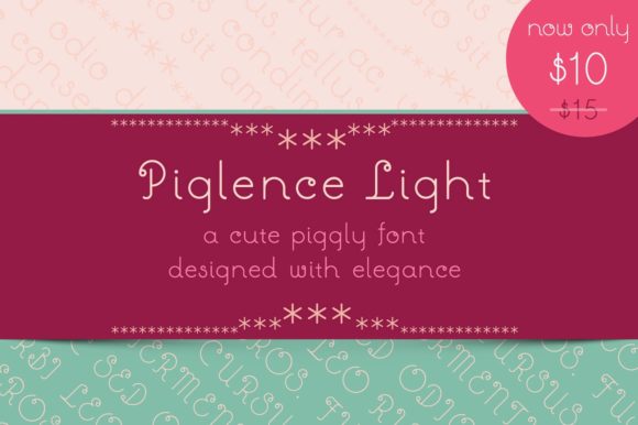 Piglence Light Font Poster 1