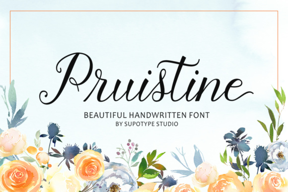 Pruistine Script Font Poster 1