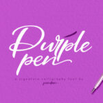 Purple Pen Font Poster 1