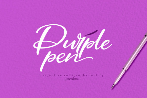 Purple Pen Font Poster 1