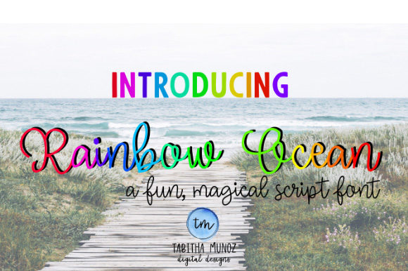 Rainbow Ocean Font Poster 1