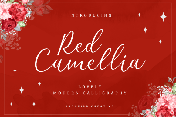 Red Camellia Font Poster 1