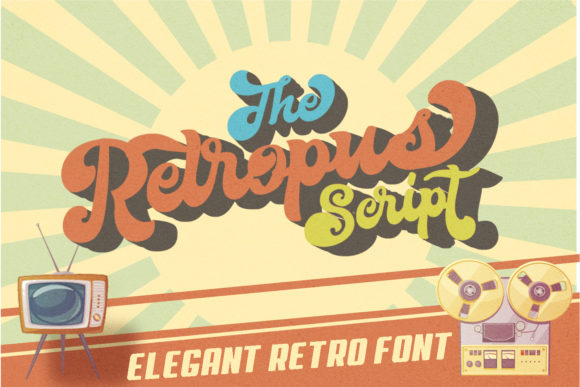 Retropus Script Font Poster 1