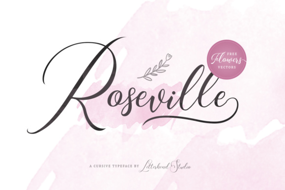 Roseville Script Font Poster 1