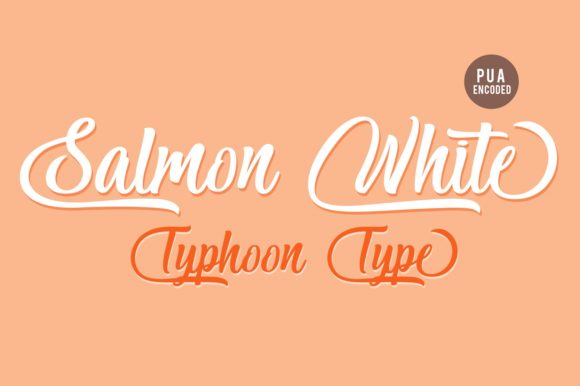 Salmon White Font Poster 1