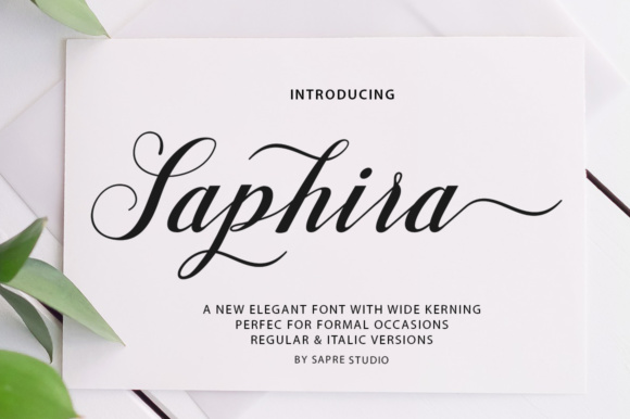 Saphira Script Font Poster 1