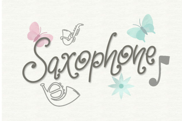 Saxophone Font Poster 1