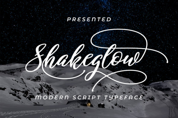 Shakeglow Script Font Poster 1