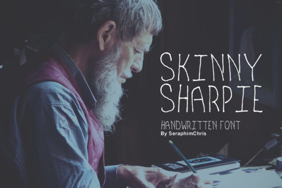 Skinny Sharpie Font Poster 1