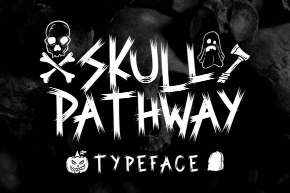 Skull Pathway Font Poster 1