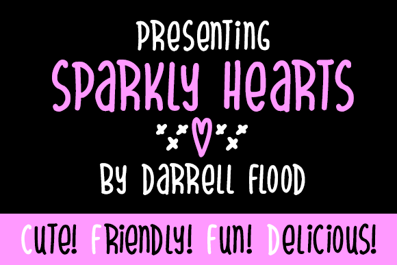 Sparkly Hearts Font Poster 1