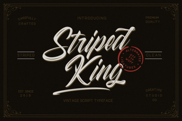 Striped King Font Poster 1