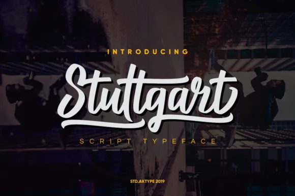 Stuttgart Script Font Stuttgart Script Font Poster 1