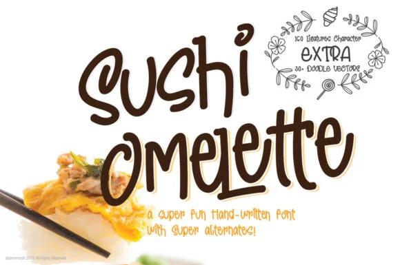 Sushi Omelette Font Sushi Omelette Font Poster 1