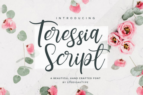 Teressia Script Font Poster 1