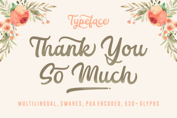 Thank You so Much Font Poster 1
