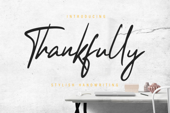 Thankfully Script Font Poster 1