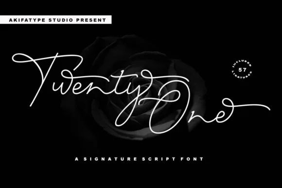 Twenty One Script Font Twenty One Script Font Poster 1