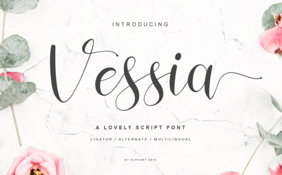 Vessia Script Font Poster 1