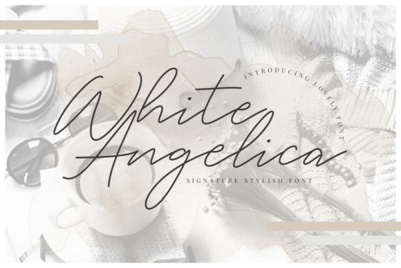 White Angelica Font Poster 1