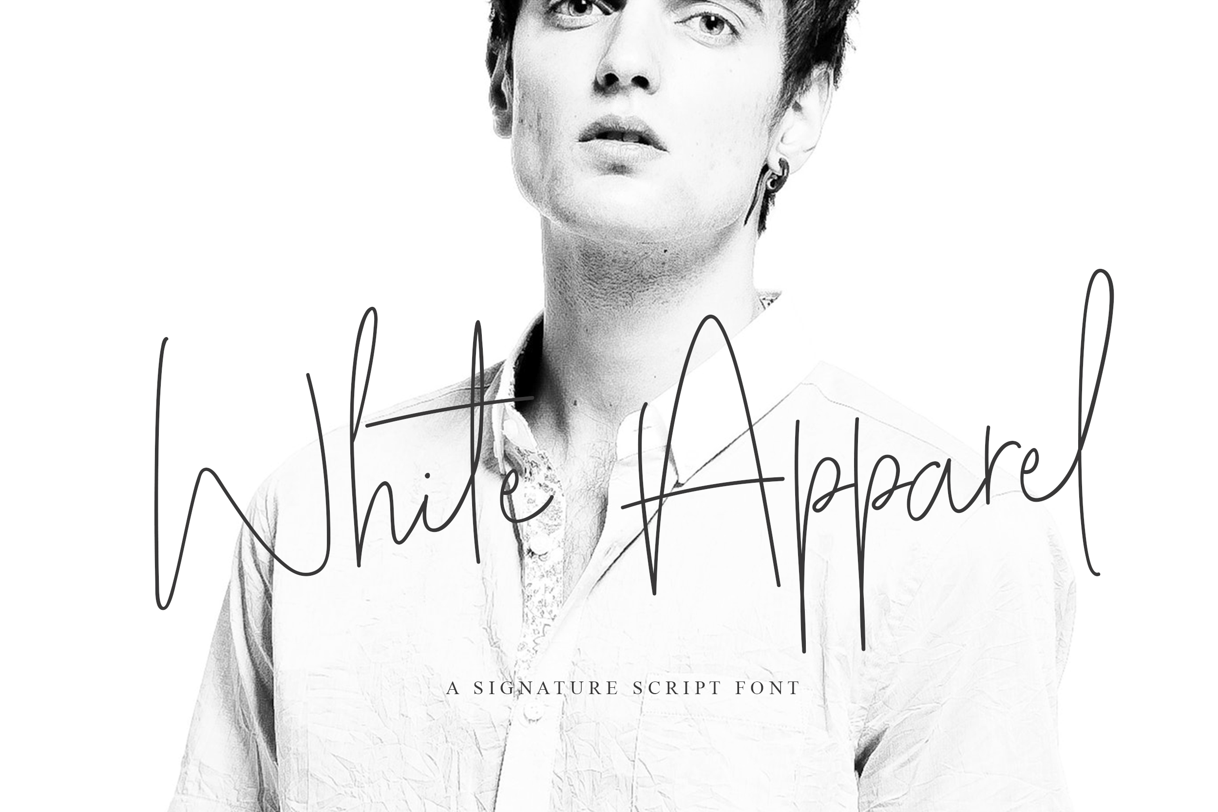 White Apparel Script Font Poster 1