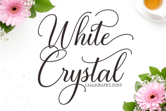 White Crystal Script Font Poster 1