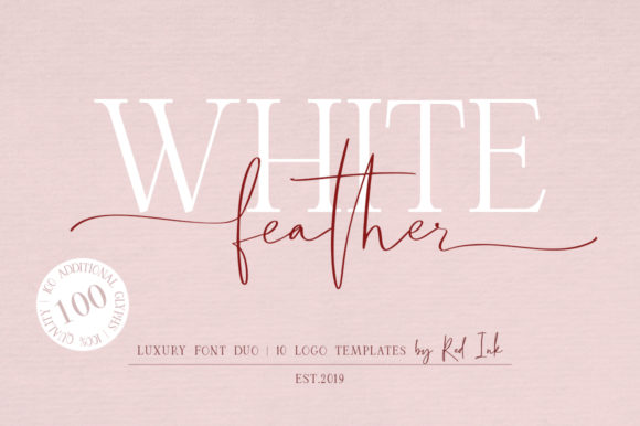 White Feather Duo Font Poster 1