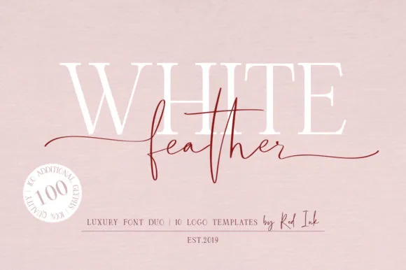 White Feather Duo Font White Feather Duo Font Poster 1