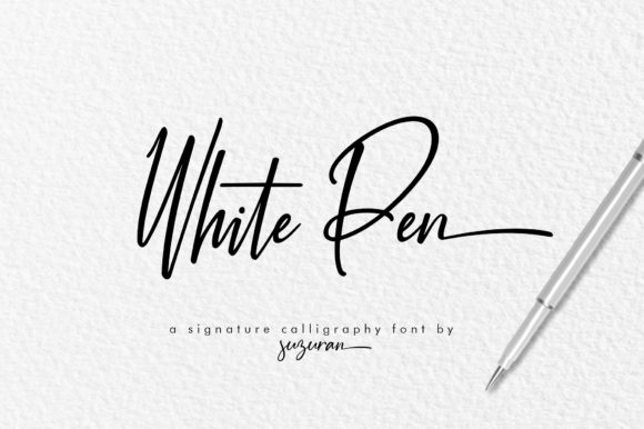 White Pen Script Font Poster 1