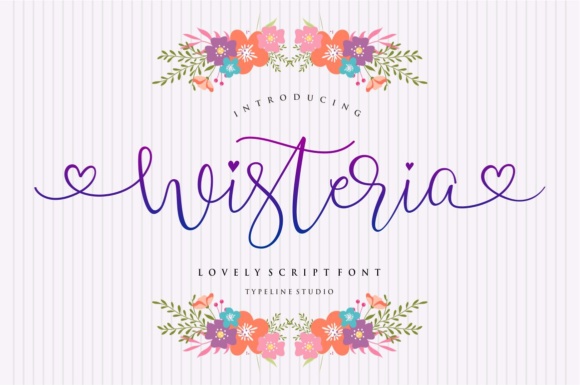 Wisteria Script Font Poster 1