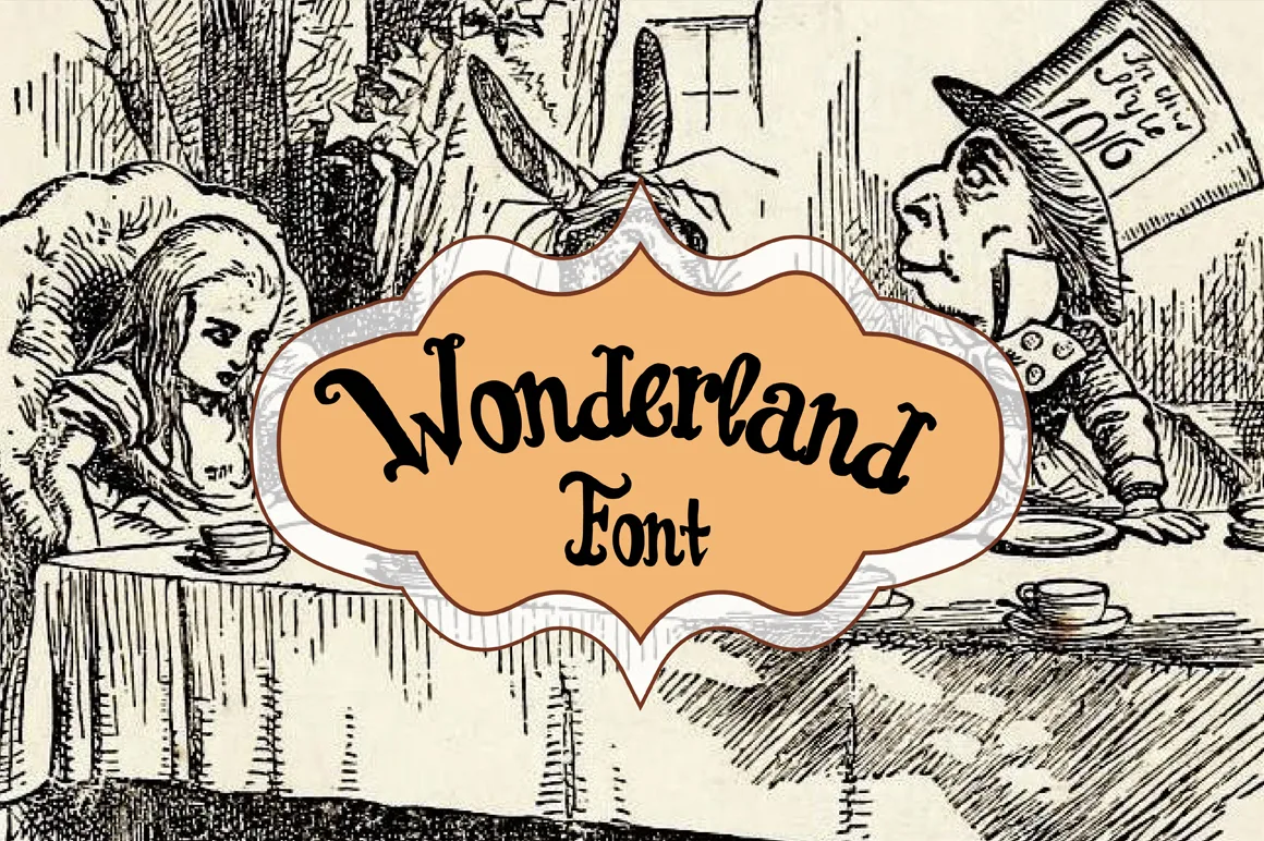 Wonderland Script Font Wonderland Script Font Poster 1