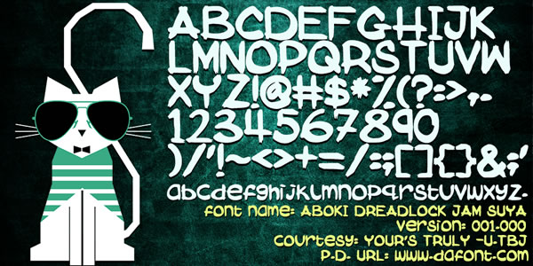 Aboki Dreadlock Jam Suya Font Poster 1