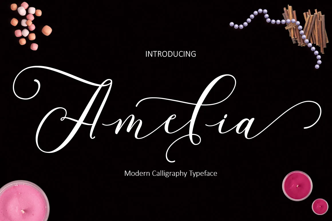 Amelia Script Font Amelia Script Font Poster 1