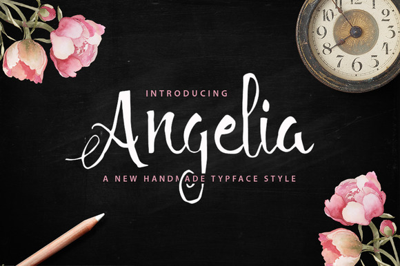 Angelia Script Font Poster 1