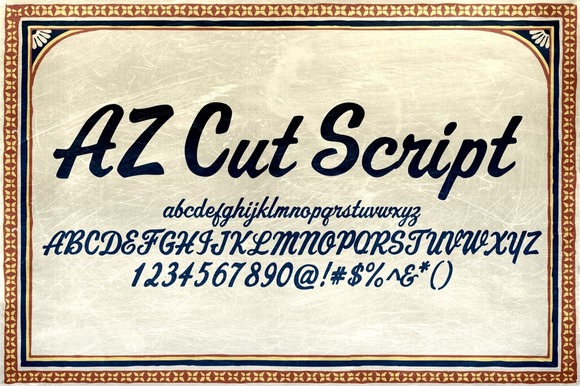 AZ Cut Script Font Poster 1
